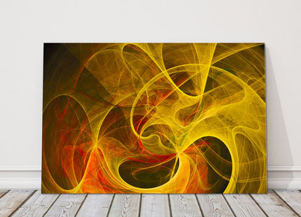 Orange and yellow swirling pattern. Minimalist wall art. Canvas picture print