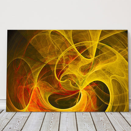 Orange and yellow swirling pattern. Minimalist wall art. Canvas picture print