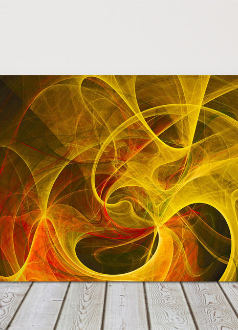 Orange and yellow swirling pattern. Minimalist wall art. Canvas picture print