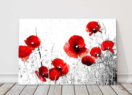 Red Poppies, canvas picture print. Floral image.