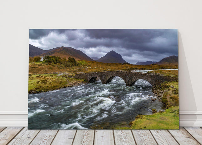 The Old Bridge at Sligachan, Isle of Skye, Scotland. Canvas picture print