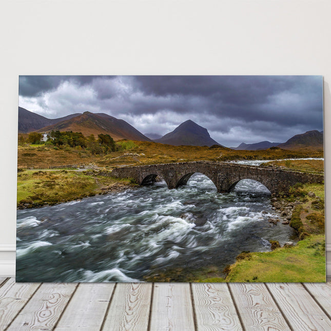 The Old Bridge at Sligachan, Isle of Skye, Scotland. Canvas picture print