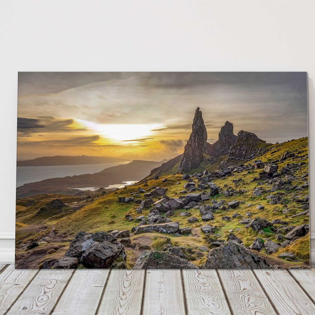Isle of Skye, Scotland Old Man of Storr and Storr cliffs canvas picture print