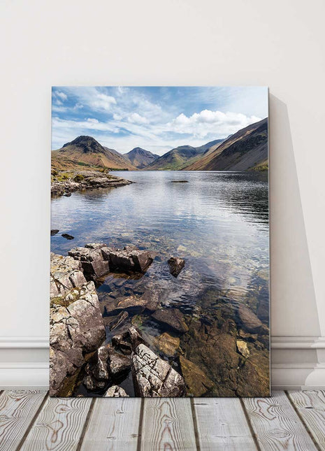 Wast Water in the Lake District. Stunning portrait view. Canvas Picture print