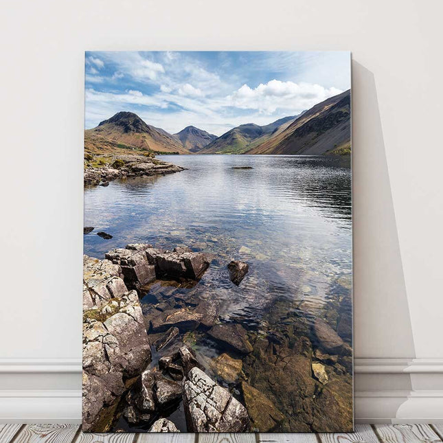 Wast Water in the Lake District. Stunning portrait view. Canvas Picture print