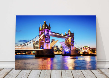 Tower bridge London. Night scene canvas picture print landscape