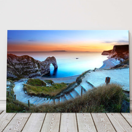 Durdle Door at sunset dorest canvas picture pirnt jurassic coastline landscape