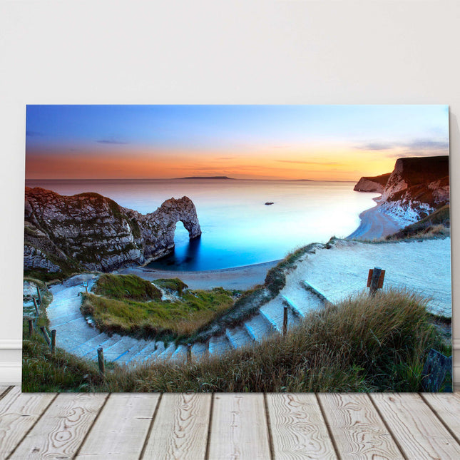 Durdle Door at sunset dorest canvas picture pirnt jurassic coastline landscape