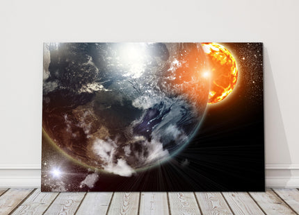 Planets and the galaxy. Canvas Print. Astronomy picture.