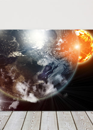 Planets and the galaxy. Canvas Print. Astronomy picture.