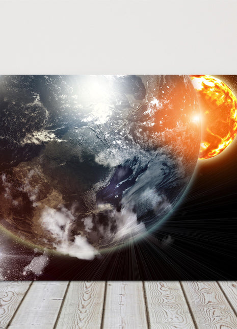 Planets and the galaxy. Canvas Print. Astronomy picture.