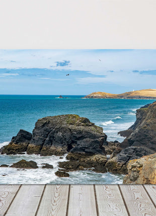 Trevose Head, coastal scenery. Cornwall. Canvas Picture print.