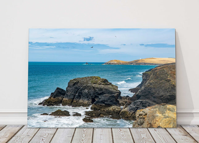 Trevose Head, coastal scenery. Cornwall. Canvas Picture print.