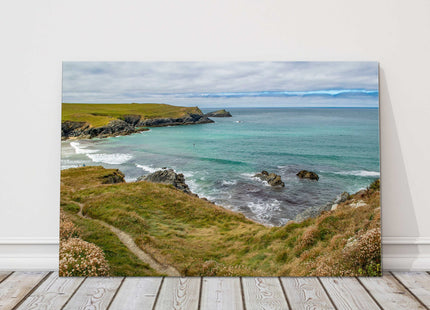 Polly Joke Bay, near Crantock, Cornwall. Canvas picture print cornish coastline