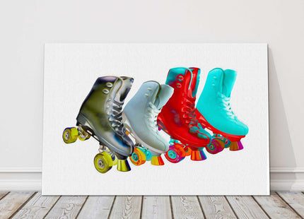 Roller Skates wall art work canvas picture print white background