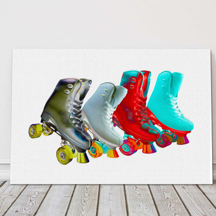 Roller Skates wall art work canvas picture print white background