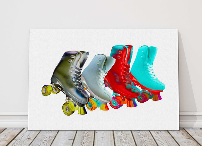 Roller Skates wall art work canvas picture print white background