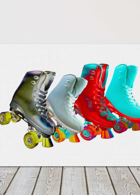 Roller Skates wall art work canvas picture print white background