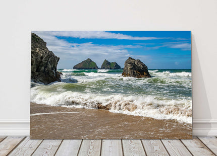 Holywell Bay, Cornwall beach scene landscape canvas picture print near newquay