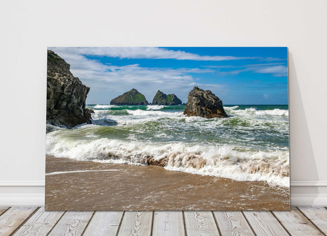 Holywell Bay, Cornwall beach scene landscape canvas picture print near newquay