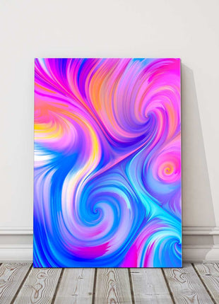 colourful canvas picture print swirls pinks and blues portrait or landscape