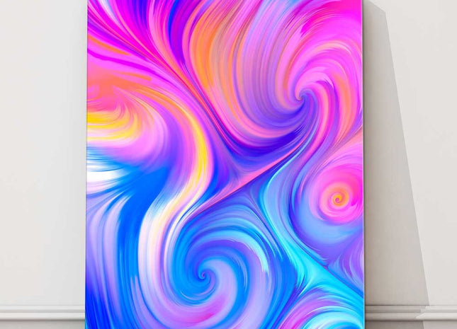 colourful canvas picture print swirls pinks and blues portrait or landscape