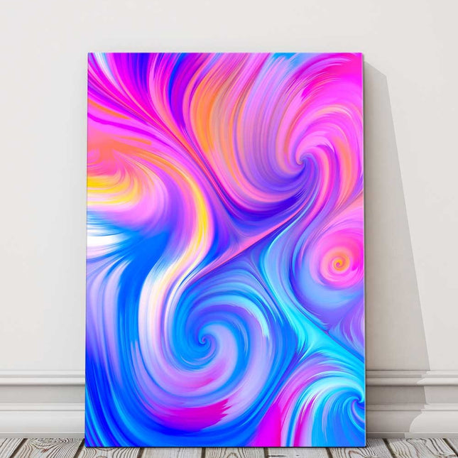 colourful canvas picture print swirls pinks and blues portrait or landscape