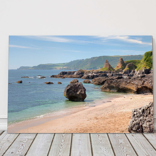 Mattiscombe Sands devon coastline canvas picture print landscape