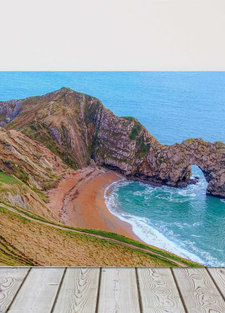 durdle door from the air canvas picture print seascape beach