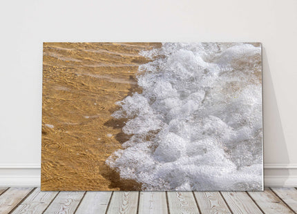 Waves on sandy beach canvas picture print landscape.