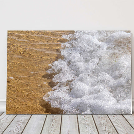 Waves on sandy beach canvas picture print landscape.