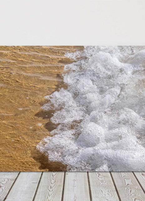 Waves on sandy beach canvas picture print landscape.