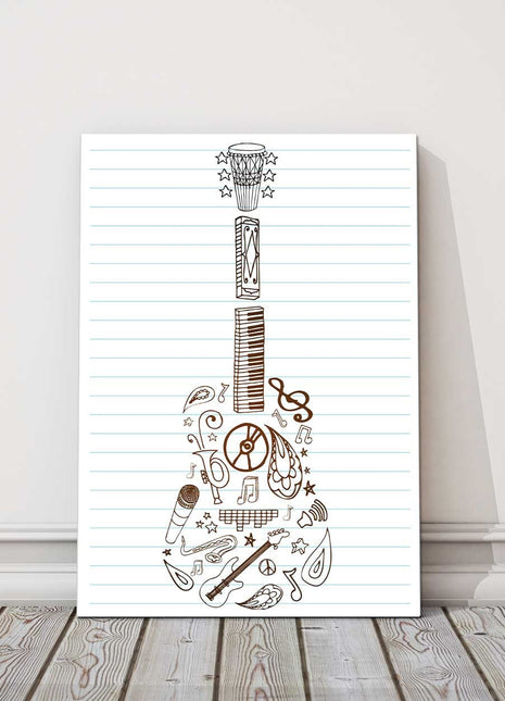 guitar art moderncanvas picture print portrait
