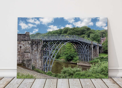 Historic iron bridge telford sunny day world famous bridge canvas picture print