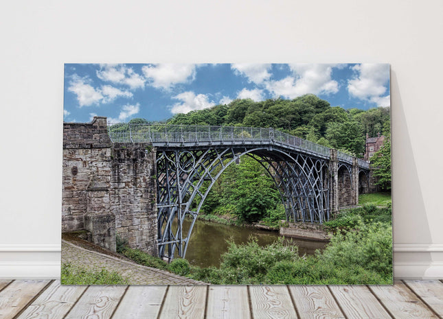 Historic iron bridge telford sunny day world famous bridge canvas picture print