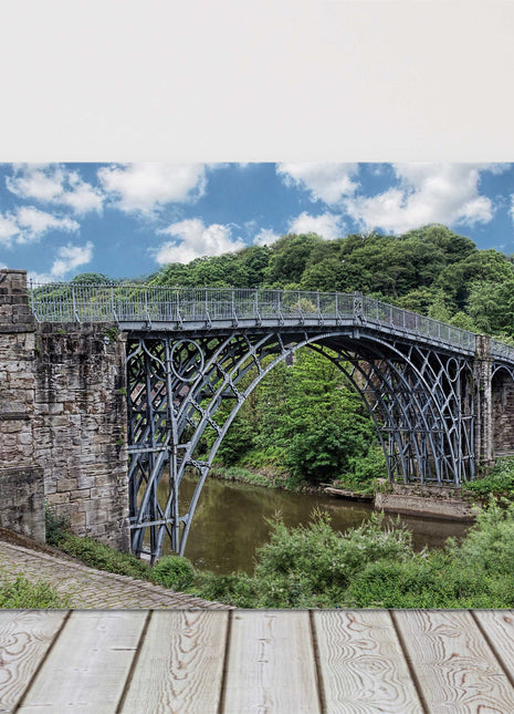 Historic iron bridge telford sunny day world famous bridge canvas picture print