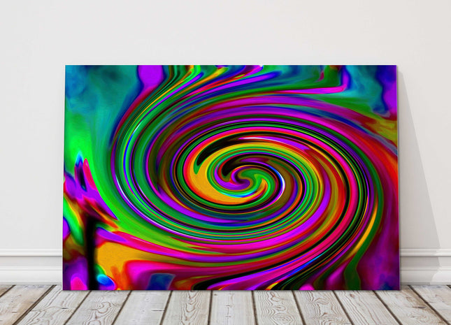 Multi-coloured swirl pattern brushstrokes. Wall art. Canvas picture print