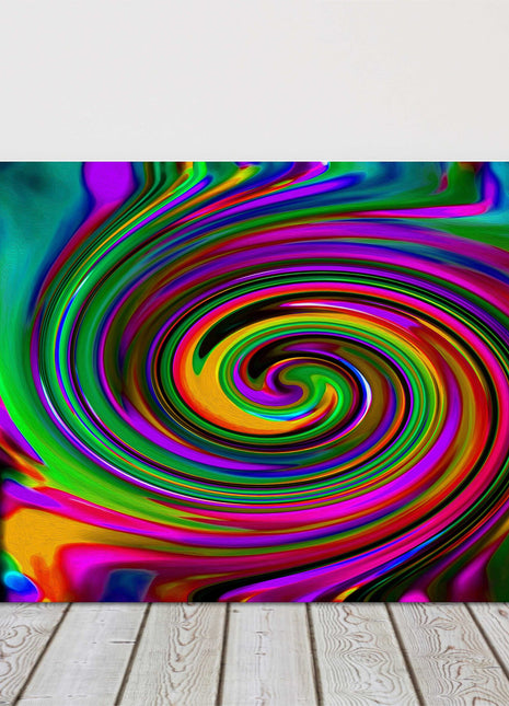 Multi-coloured swirl pattern brushstrokes. Wall art. Canvas picture print