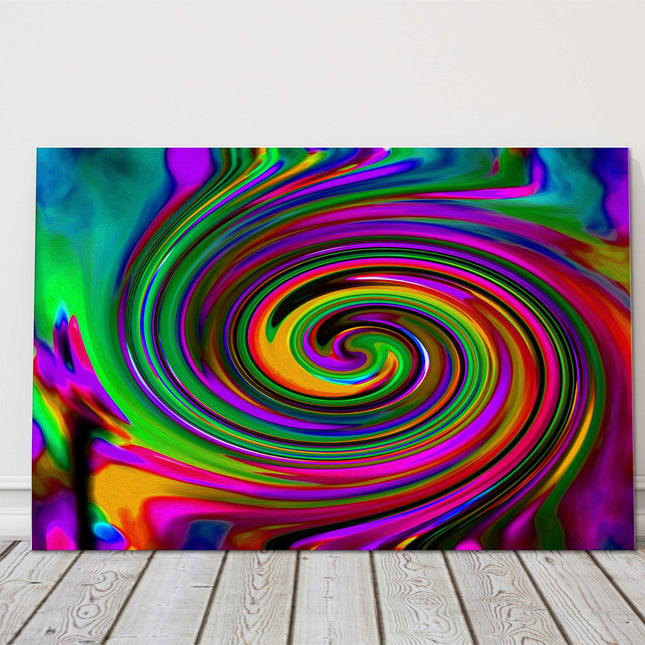 Multi-coloured swirl pattern brushstrokes. Wall art. Canvas picture print