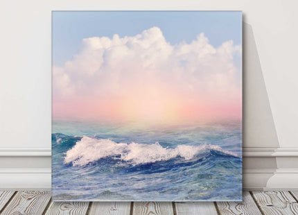 Canvas picture of Breaking waves. Soft pastel colours, home decor.