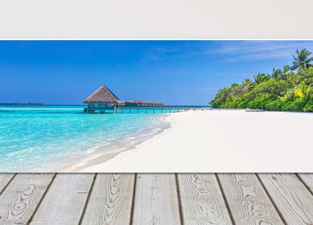 tropical berach Maldives, Indian Ocean. Beautiful panoramic canvas picture print