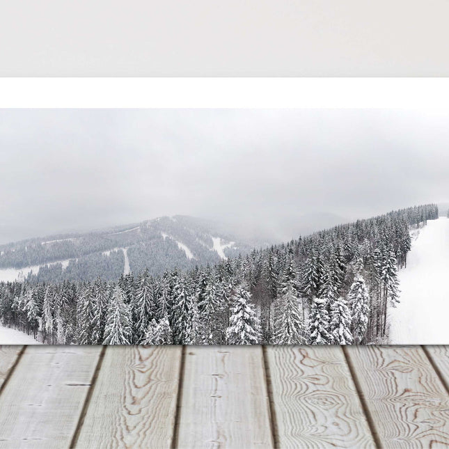 Beautiful winter forest. Snowy landscape. Panoramic canvas picture print