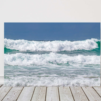 Breaking waves at Fistral beach, Cornwall. Canvas picture print.