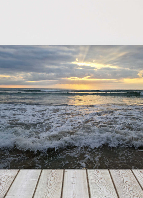 Ocean waves at sunset taken at mawgan porth cornwall canvas picture print