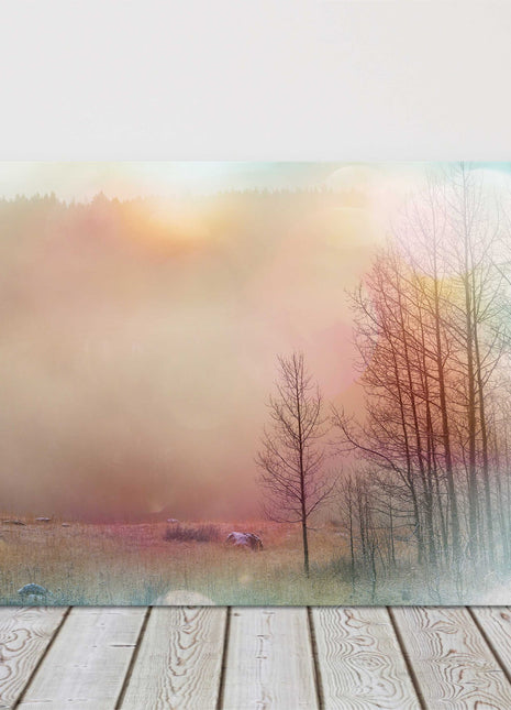 Misty woodland forest art winter scane canvas picture print landscape