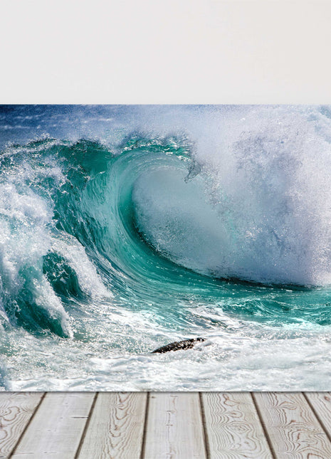 Breaking waves. In the surf. Printed as a canvas picture print.