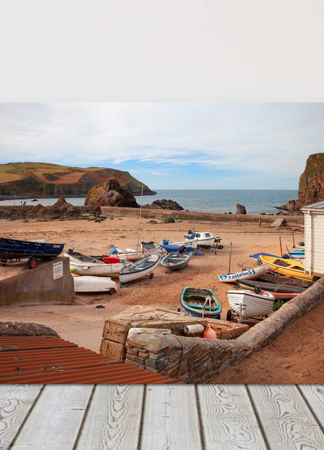 Sailing boats at Hope Cove, Devon, England. Canvas picture print