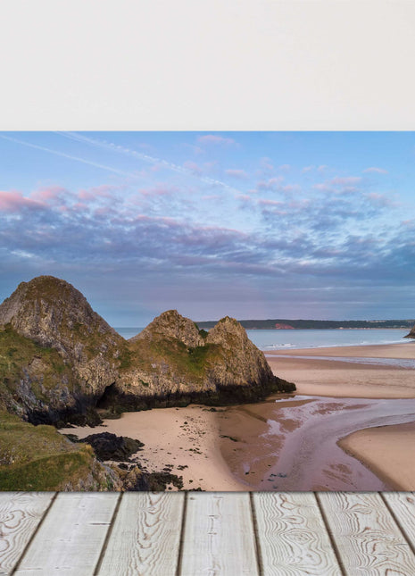 Three Cliffs Bay, South Wales. Canvas Picture Print.