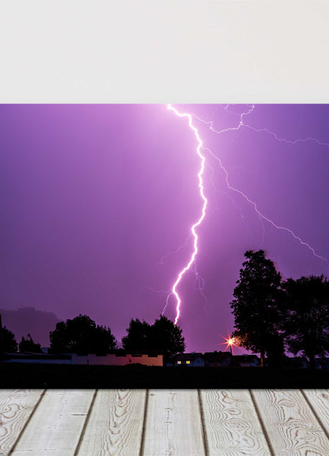 Lightening strike in the night sky. Stormy image, Canvas Print.