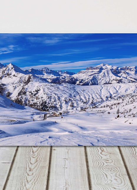 Winter landscape, Passo Giau, Dolomites, Italy. Panoramic canvas picture print.